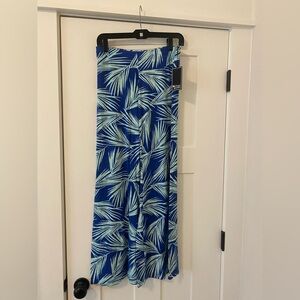 Michael Lauren Blue Palm Print Pants